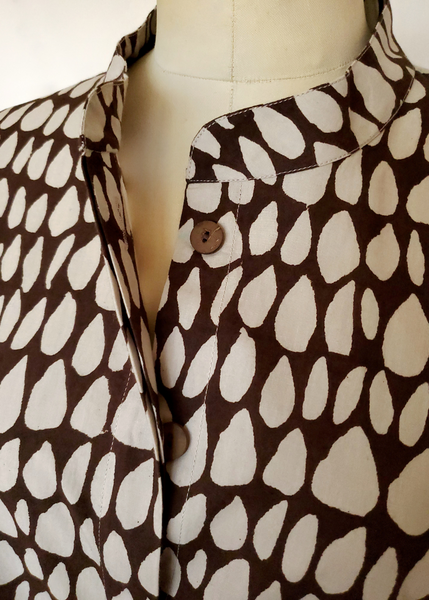 ISABELLA DRESS in Ecru-Espresso Butti Print