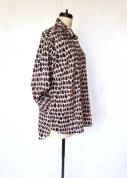ELENA SHIRT IN ECRU ESPRESSO BUTTI PRINT