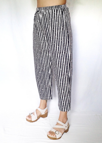 Sale price Vichy Pant in Black and White Danda Stripe print