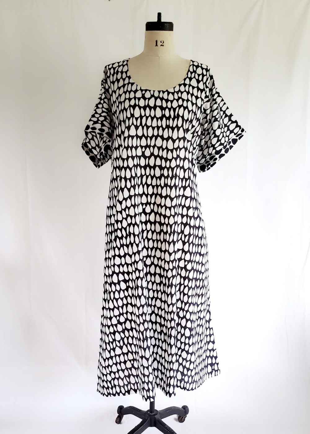 Sale price Doll Dress in Black and White, Butti print