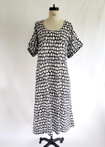 Sale price Doll Dress in Black and White, Butti print