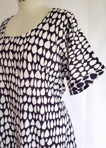 Sale price Doll Dress in Black and White, Butti print