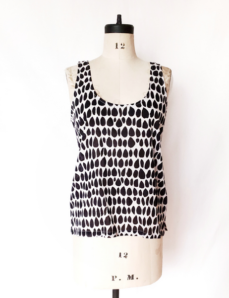 Sale price Tank Top in Black and White Butti print