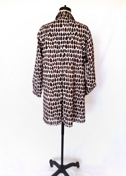 ELENA SHIRT IN ECRU ESPRESSO BUTTI PRINT