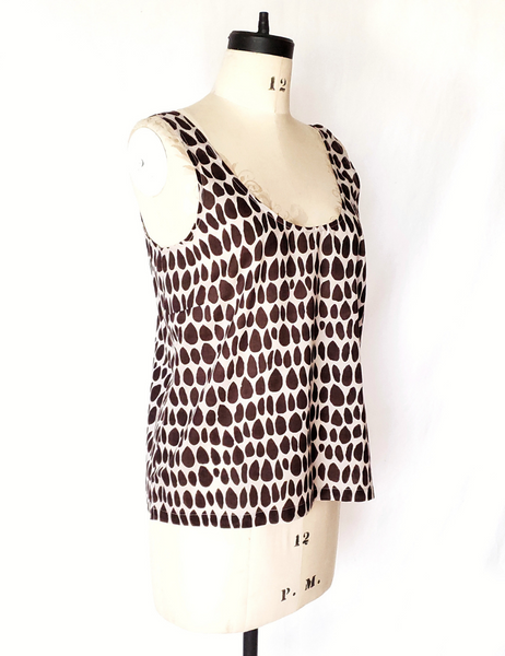 Sale price Tank Top in Ecru-Espresso Butti print