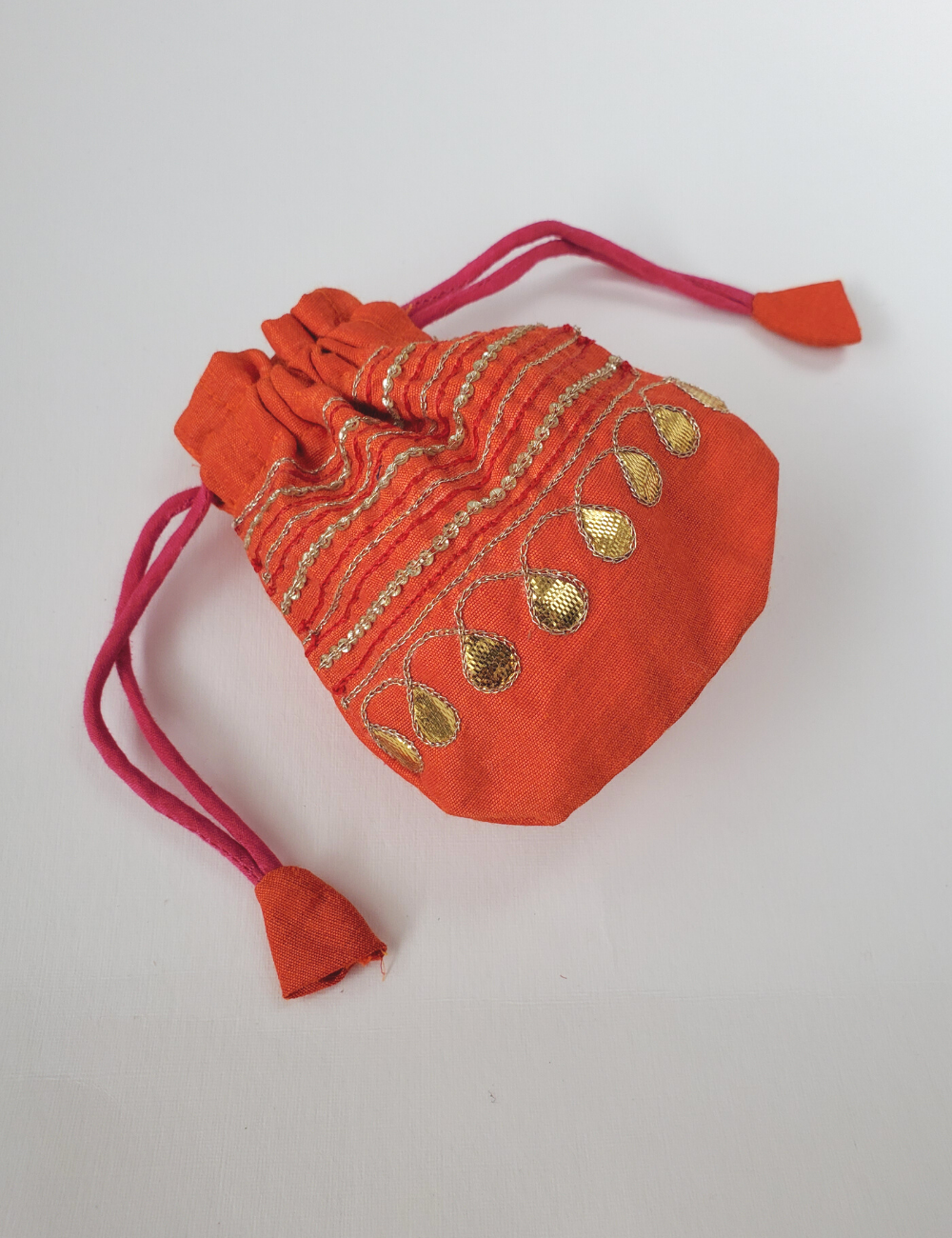 FESTIVE JAIPUR Hand embroidered SMALL POTLI drawstring pouch ANDREE JAIPUR