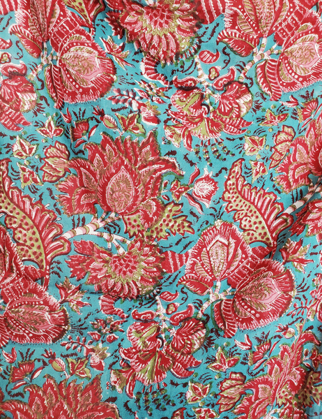 Ruby red, rose, turquoise and sage square scarf.