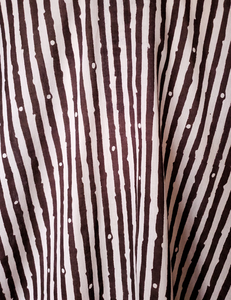 Sale price Playa Kimono in Ecru-Espresso Stripe print