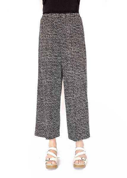 Dhana pant with cinched waste and wide leg pant. 