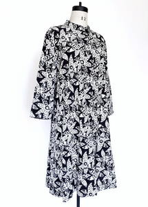 ISABELLA DRESS in Black and White MYSORE FLORAL print