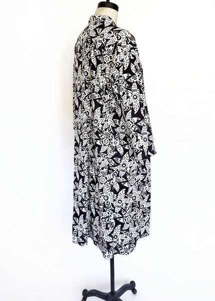 ISABELLA DRESS in Black and White MYSORE FLORAL print