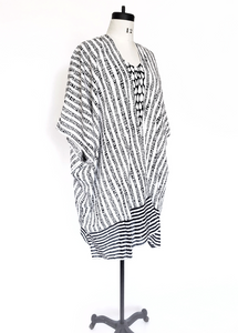 Sale Price Playa Kimono in Black and White Stripe print