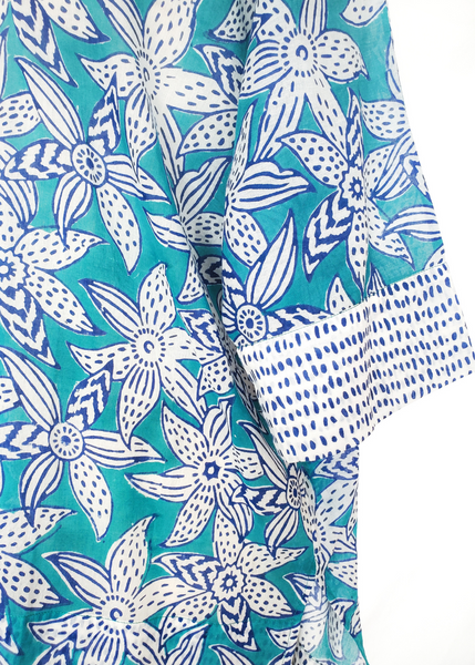 Sale price LIZA TOP in Blue and Turquoise MYSORE FLORAL print