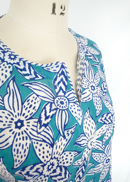 Sale price LIZA TOP in Blue and Turquoise MYSORE FLORAL print