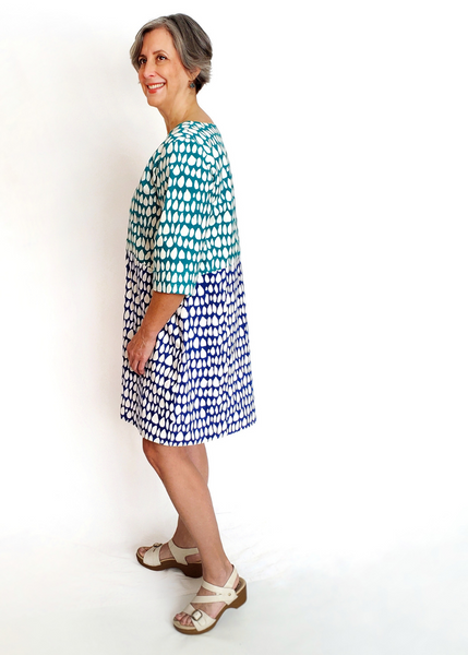 Sale price Nadine Dress in Blue and Turquoise Mysore Butti prints