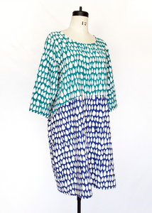 Sale price Nadine Dress in Blue and Turquoise Mysore Butti prints