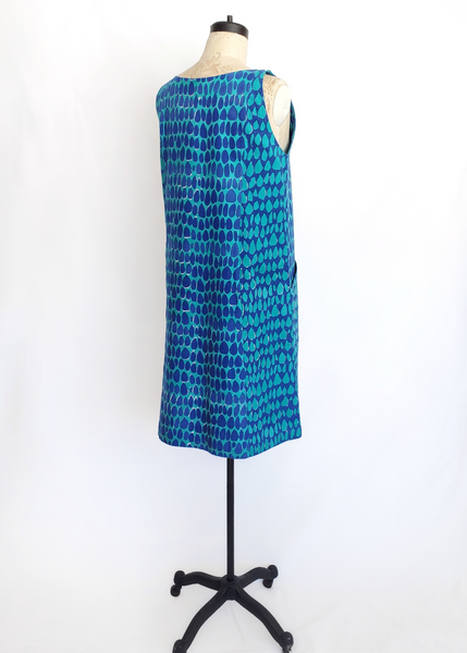 Pocket Jumper in Blue and Turquoise Butti Print