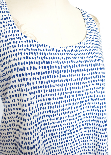 Sale price Gigi Dress in Mysore Blue and White Dhana print