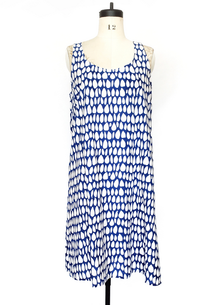 Sale price Gigi Dress in Mysore Blue and White Butti print