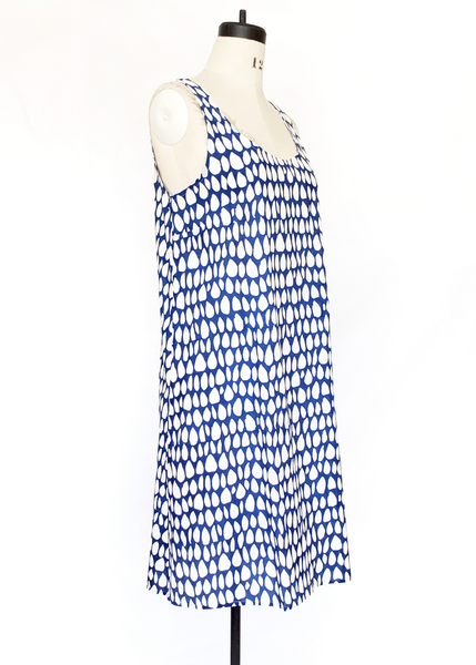 Sale price Gigi Dress in Mysore Blue and White Butti print