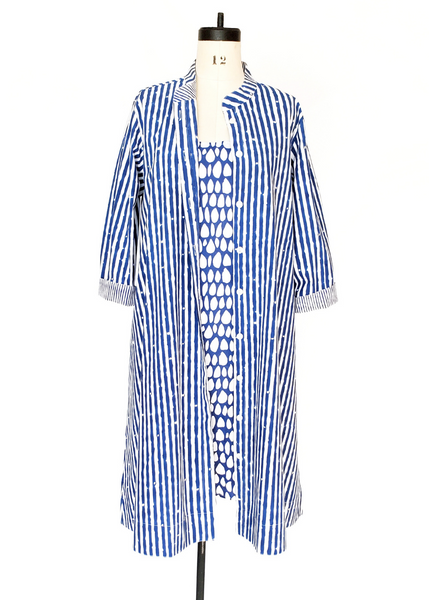 Sale price Gigi Dress in Mysore Blue and White Butti print