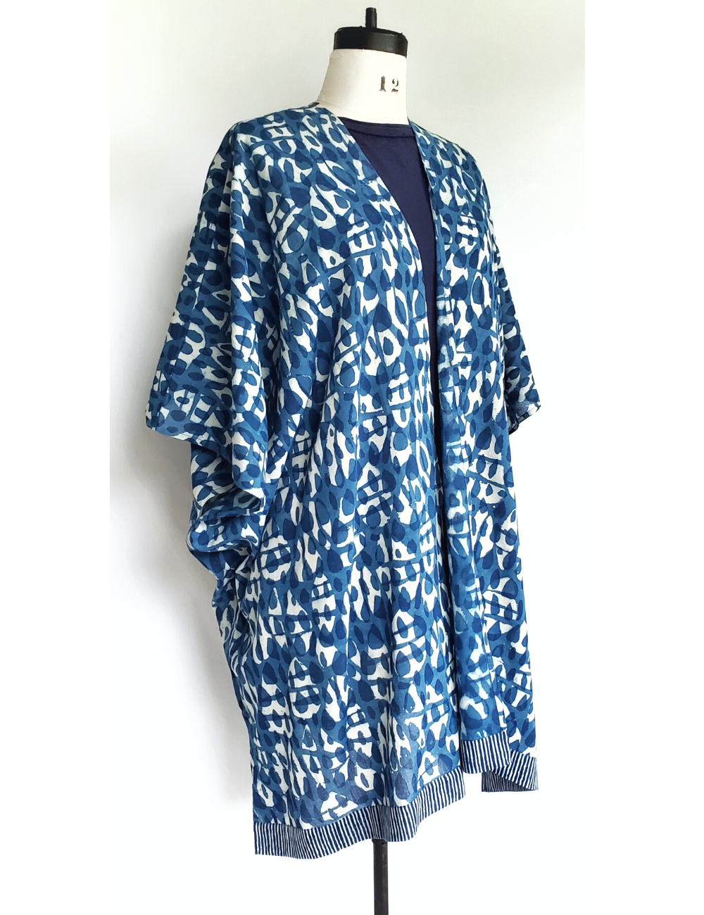 Playa Kimono in Indigo Blue Basalt print