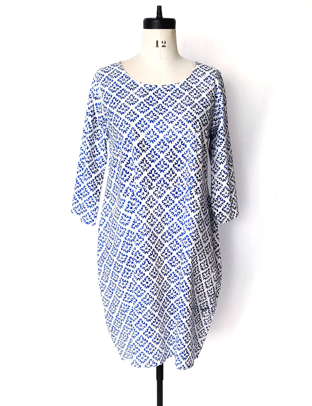 Sale price Nadine Dress in BLUE and White CARIMA print