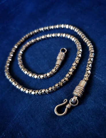 VINTAGE SILVER LINK SNAKE NECKLACE - AP- 12