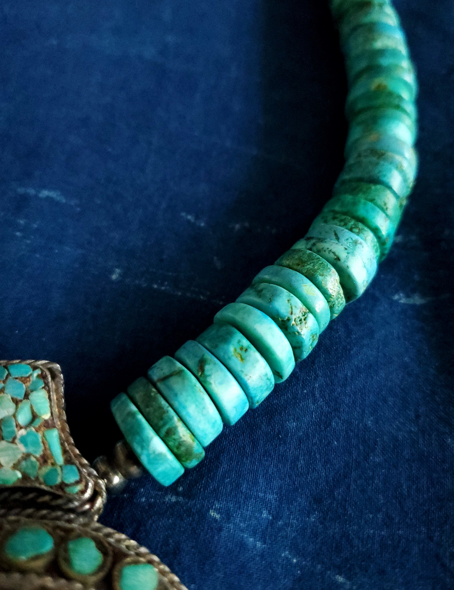 VINTAGE TIBETAN REAL TURQUOISE BEAD NECKLACE - CHJ-01 – ANDREE JAIPUR