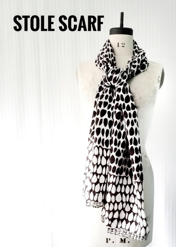 Black and cream butti print scarf.