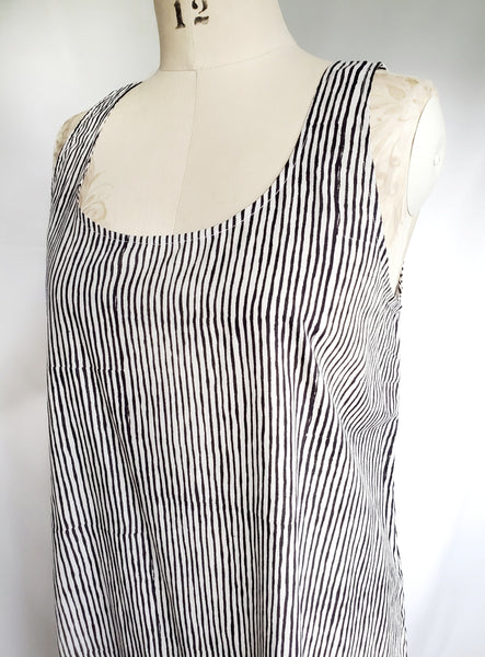 Sale price Gigi Dress in Black and White, Matchstick Stripe print