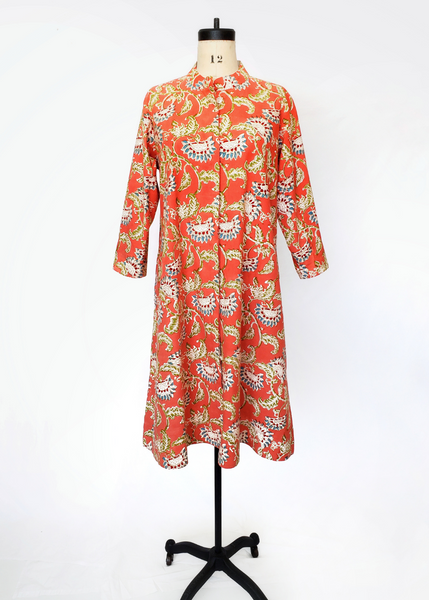 ISABELLA DRESS in Jenny Coral  Print