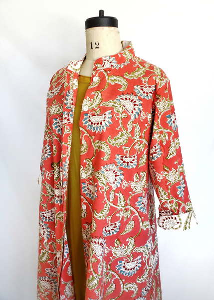 ISABELLA DRESS in Jenny Coral  Print
