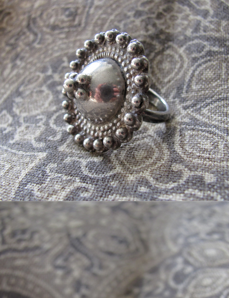 VINTAGE SILVER SOLAR DISK RING - SP-16