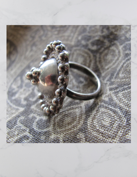 VINTAGE SILVER SOLAR DISK RING - SP-16