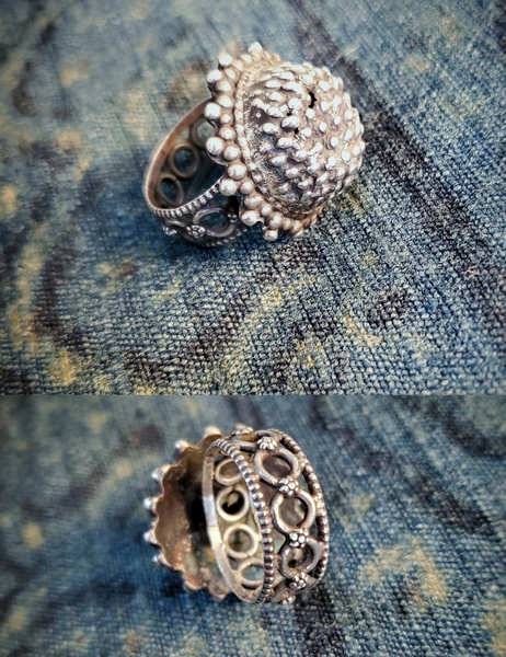 VINTAGE SILVER RING Berry Dome SP-05