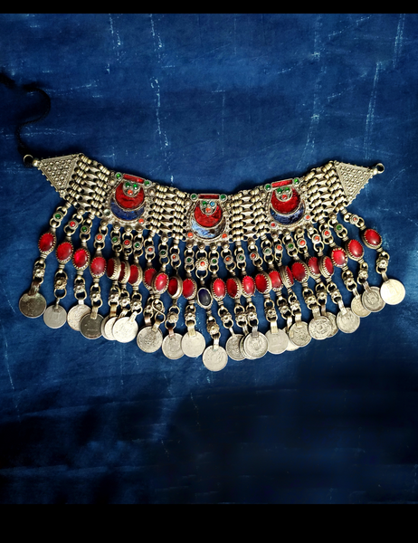 VINTAGE PUSHTU TRIBAL WEDDING NECKLACE - AFGHANISTAN - CHJ -02