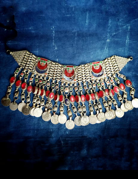 VINTAGE PUSHTU TRIBAL WEDDING NECKLACE - AFGHANISTAN - CHJ -02