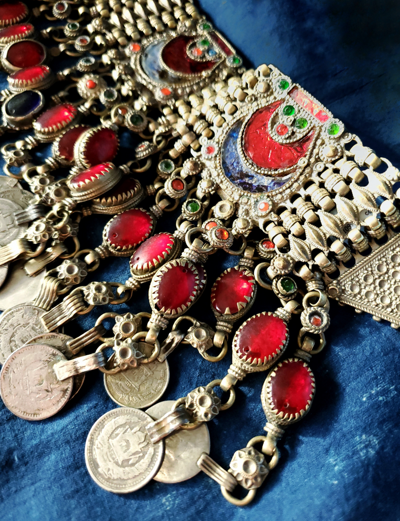 VINTAGE PUSHTU TRIBAL WEDDING NECKLACE AFGHANISTAN CHJ 02