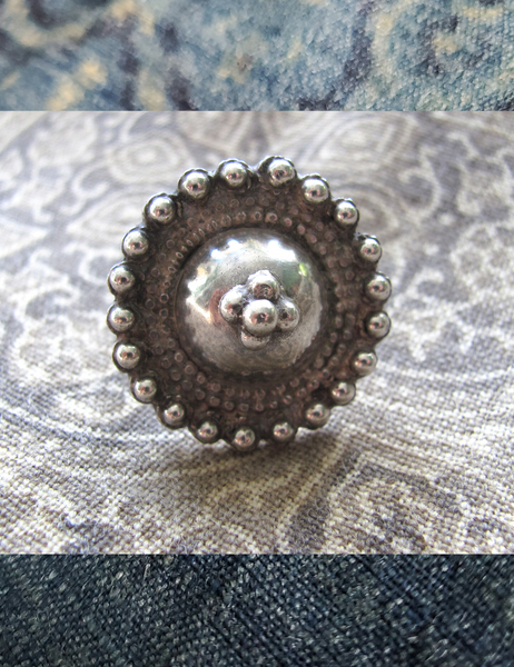 VINTAGE SILVER SOLAR DISK RING - SP-16
